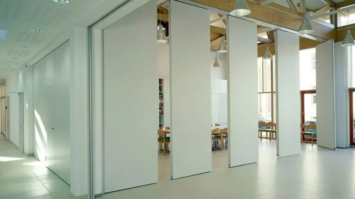 Movable partition in an office