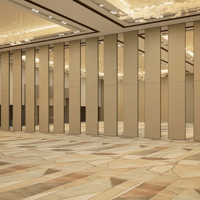 Operable wall dividing a modern office